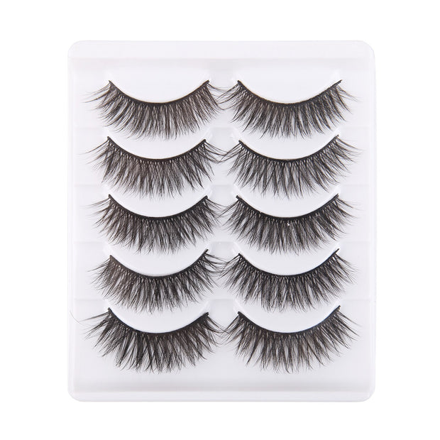 5 Pairs Handmade Eyelashes 3D Soft Mink Hair False Lashes