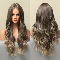 Thumbnail for Ombre Brown Wigs With Full Bangs