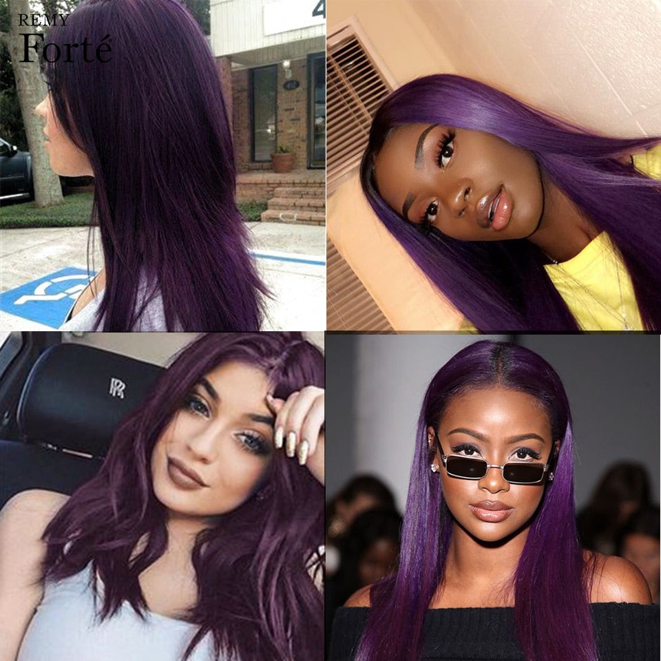 Lavender Purple Human Hair Bundles With Closure Brazilian Hair