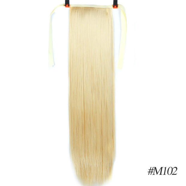 Heat-Resistant Straight Hair With Ponytail