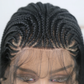 Side Part Braided Box Braids Wig Long Black Hair