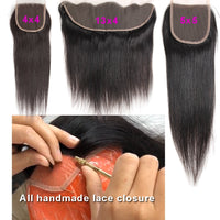 Thumbnail for Human Hair Straight 3/ 4 Bundles With Lace Closure Frontal