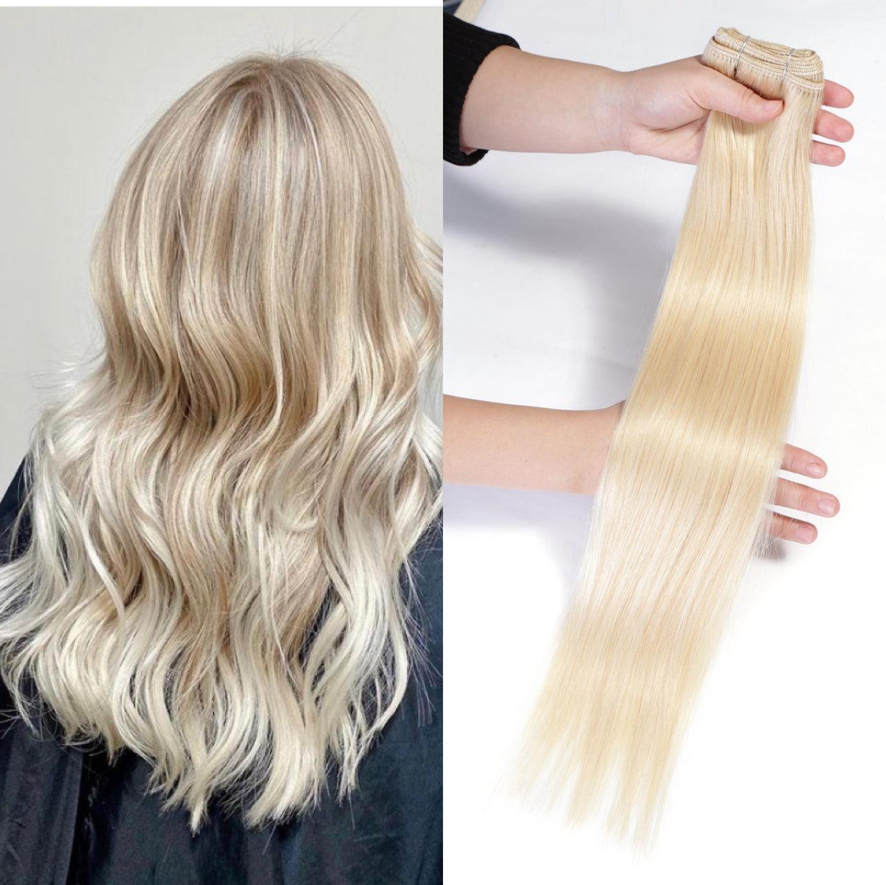 Remy Human Hair Extensions 20" 24" 100g/Pc Black Blonde Ombre Piano