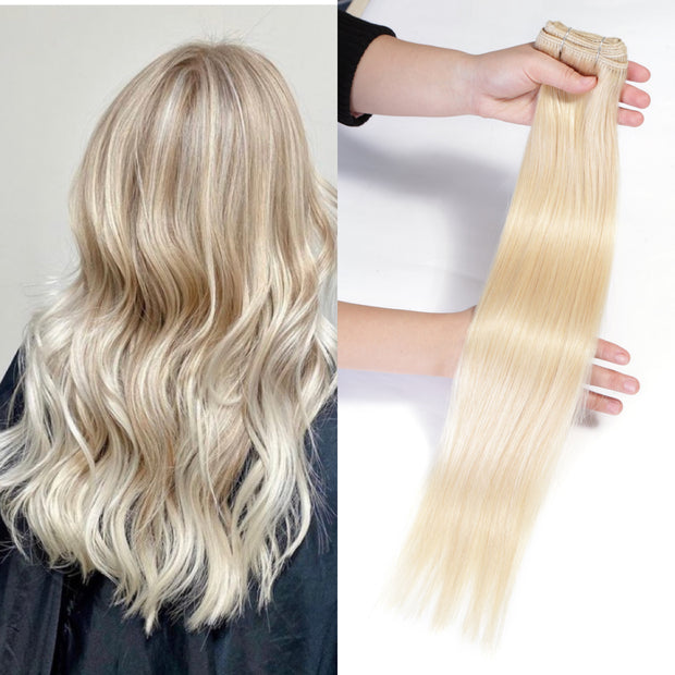 Remy Human Hair Extensions 20" 24" 100g/Pc Black Blonde Ombre Piano