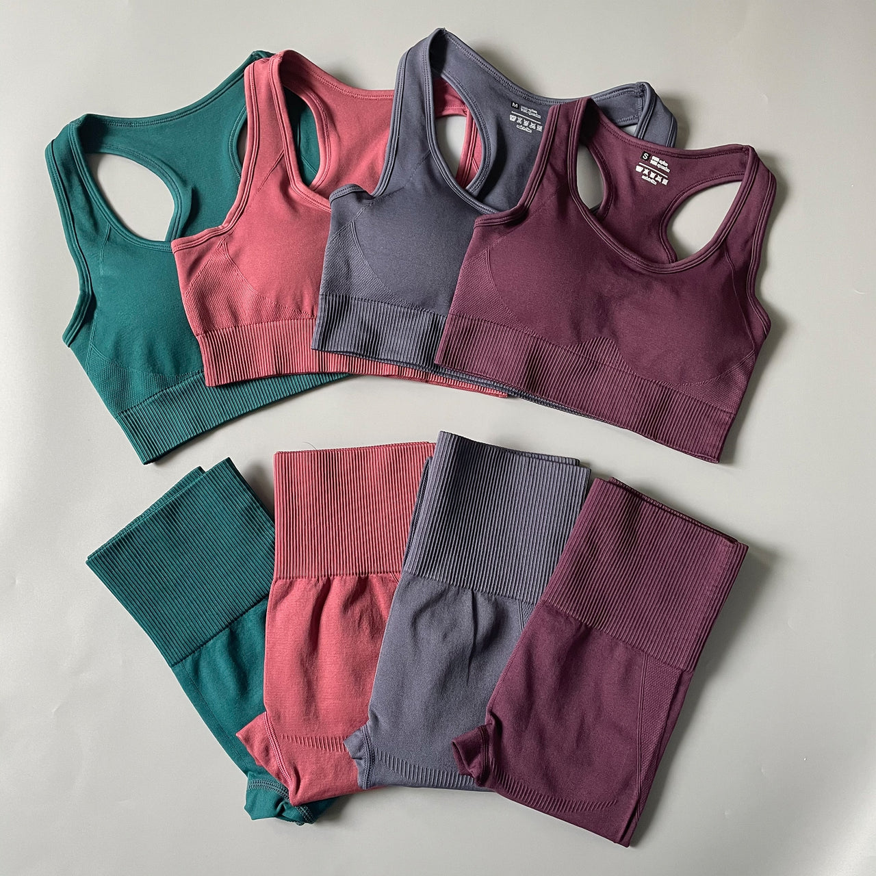Yoga Set Seamless Gym Set Bras + Leggings + Shirts