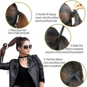 Heat-Resistant Straight Hair With Ponytail