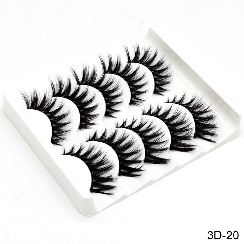5Pairs 3D Mink Lashes False Eyelashes Natural/Thick Long Eye