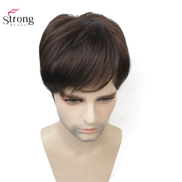 Toupee Men Wig Short Straight Hair