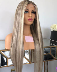 Thumbnail for Silky Straight Lace Front Wig Grey Blonde  Human Hair Wig