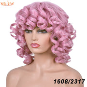 Afro Kinky Curly Wigs With Bangs