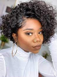 Thumbnail for Pixie Cut Wig Curly Human Hair Wig  4*4 Lace Closure Human Hair Wig