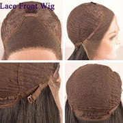 Glueless Yaki Straight  Lace Front Wigs- Natural Color