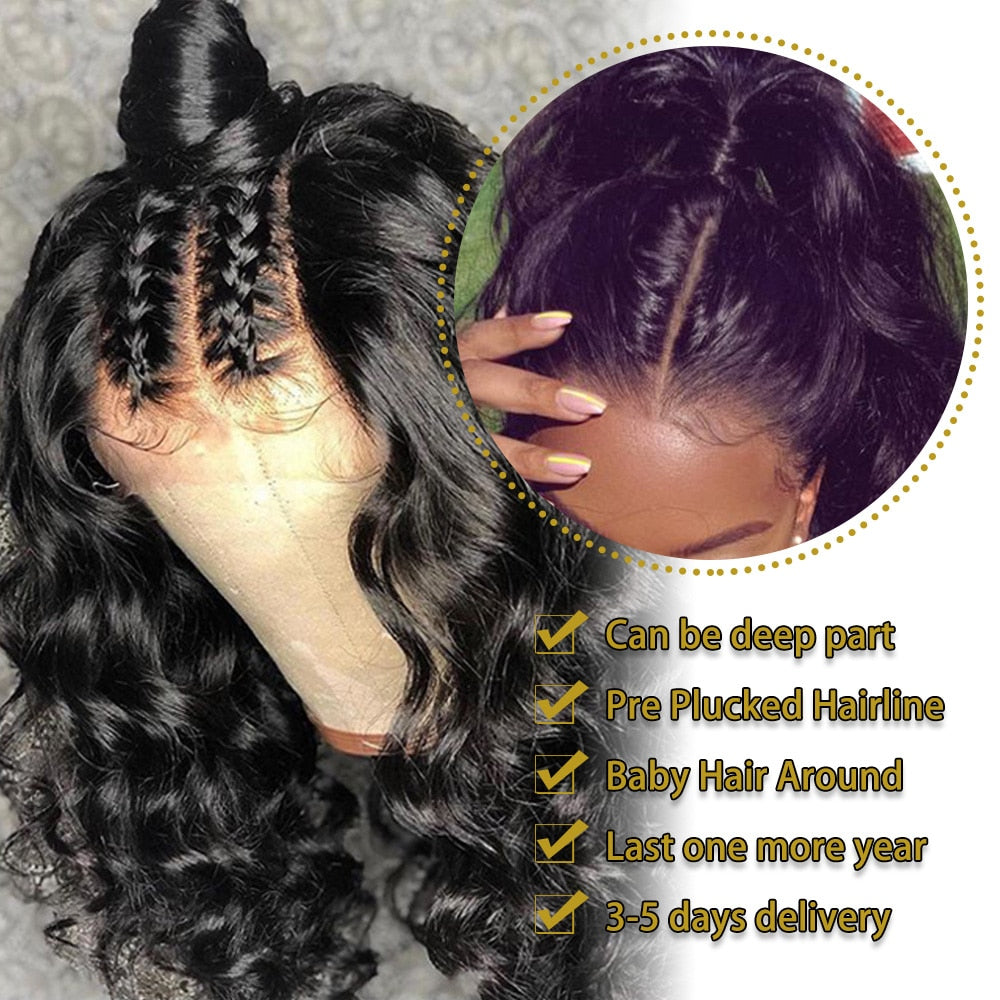 Indian Loose Deep Wave 4*4 Lace Closure Human Hair Wig