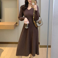 Thumbnail for Vintage Elegant Office Sweater Dress Female