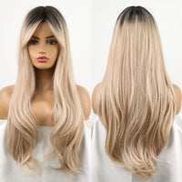 Thumbnail for Ombre Brown Wigs With Full Bangs