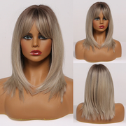 Layered Ombre Wigs With Bangs