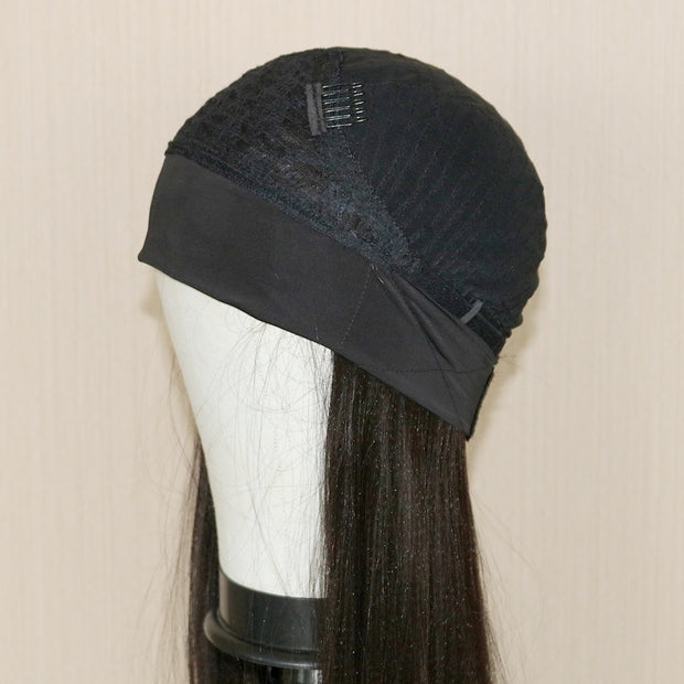 Yaki Straight Lace Front Wigs Natural Color Synthetic