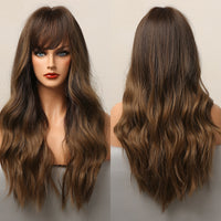 Thumbnail for Ombre Brown Wigs With Full Bangs