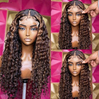 Thumbnail for Highlight Curly 13x4 Lace Front Human Hair Wigs 150% Density