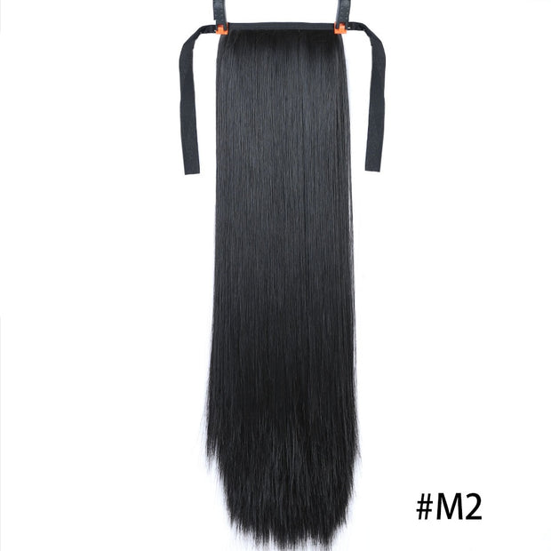 Heat-Resistant Straight Hair With Ponytail