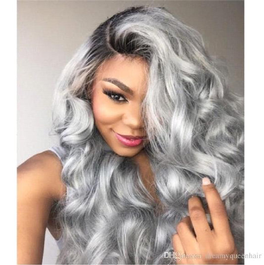 Ombre Grey Full lace wig