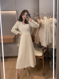 Thumbnail for Vintage Elegant Office Sweater Dress Female