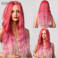 Thumbnail for Ombre Brown Blonde Wig Long Wavy Middle Part