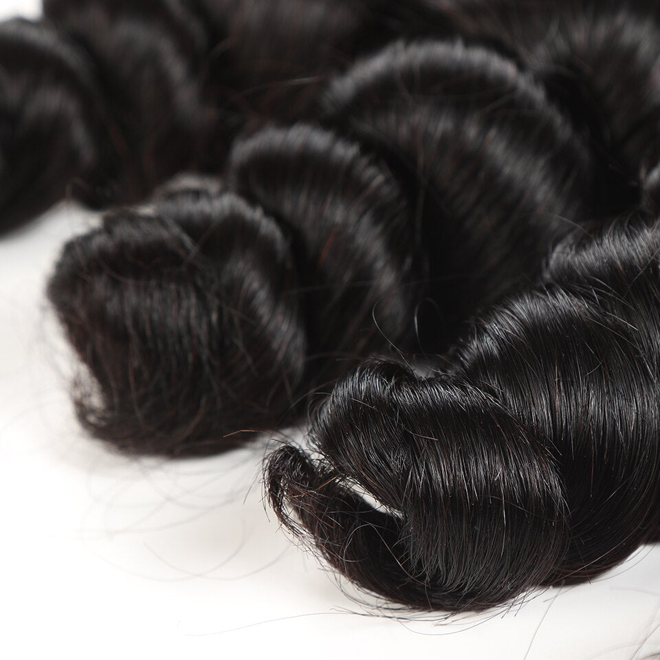 Peruvian Loose Wave Hair Bundles With Frontal