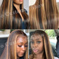 #4/30 Highlight Colored Human Hair Wigs Pre Plucked Ombre