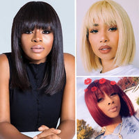 Thumbnail for Straight Bob  With Bang Brazilian Remy Human Hair
