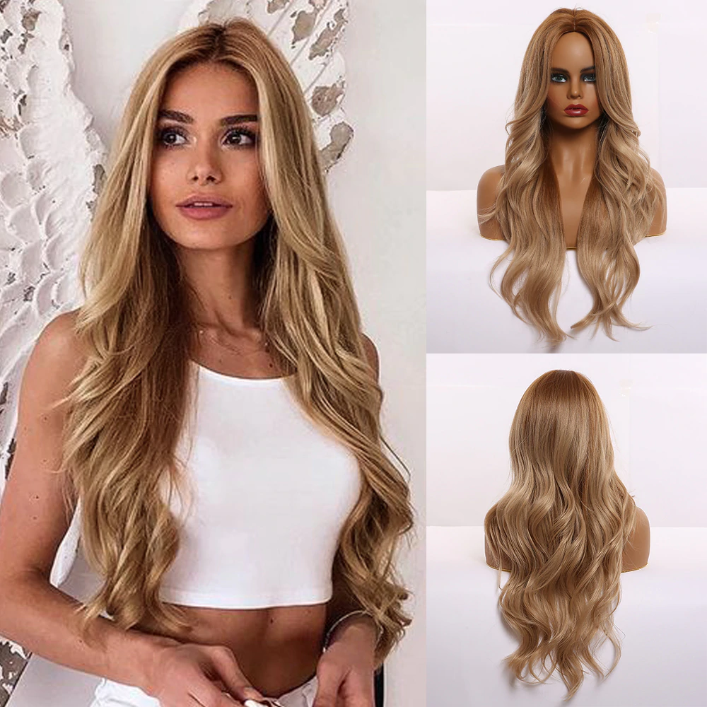 Ombre Light Ash Brown Blonde Wavy