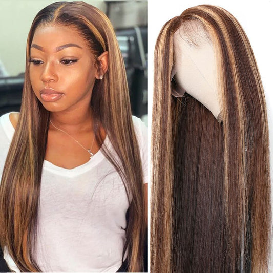 Highlited brown ombre wig