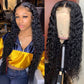 30Inch Water Wave Lace Closure Wigs Transparent Human Hair Wigs 150%Density