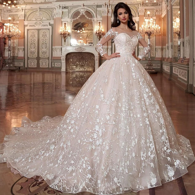 Luxury Lace Ball Gown Wedding Dresses
