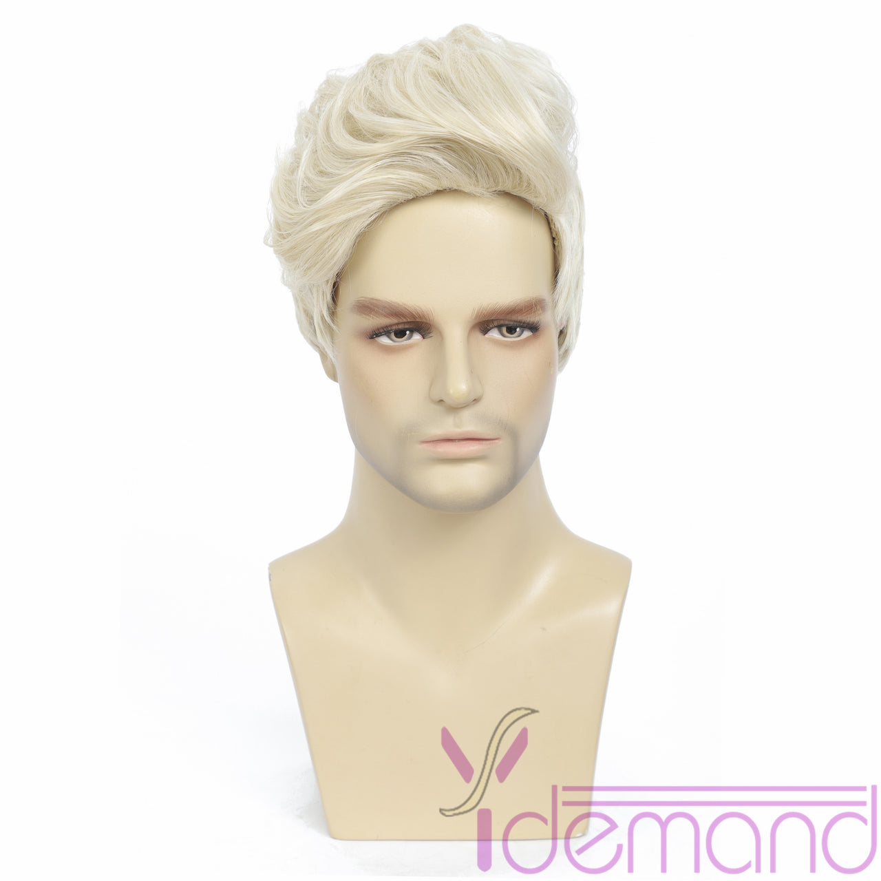 Wig Short Blonde Synthetic Wave Full Wig