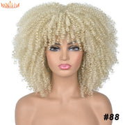 Afro Kinky Curly Wigs With Bangs