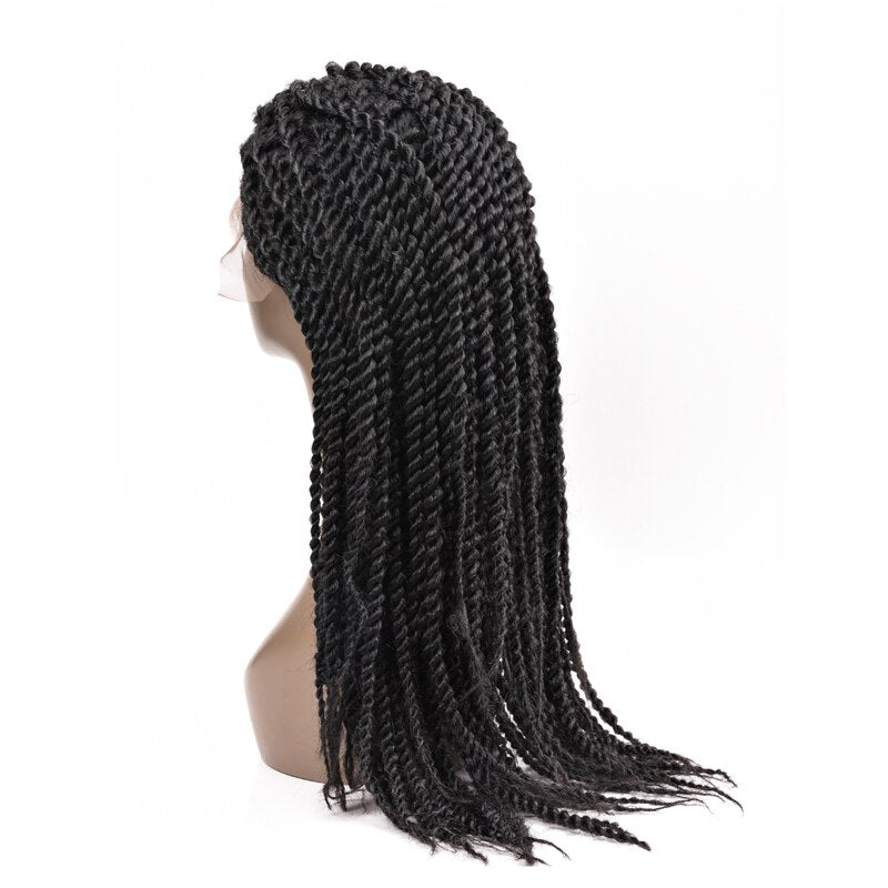 Lace Front Afro Twist Braided Wigs