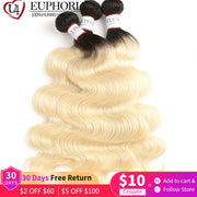 Ombre Blonde Straight Bundles With Frontal