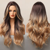 Thumbnail for Ombre Brown Wigs With Full Bangs