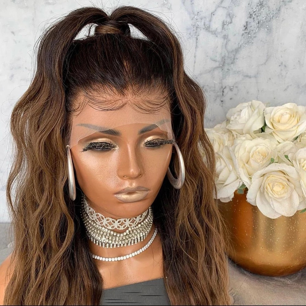 Natural Wave Silk Base Full Lace Human Hair Wigs With Baby Hair