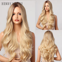 Thumbnail for Ombre Brown Blonde Wig Long Wavy Middle Part