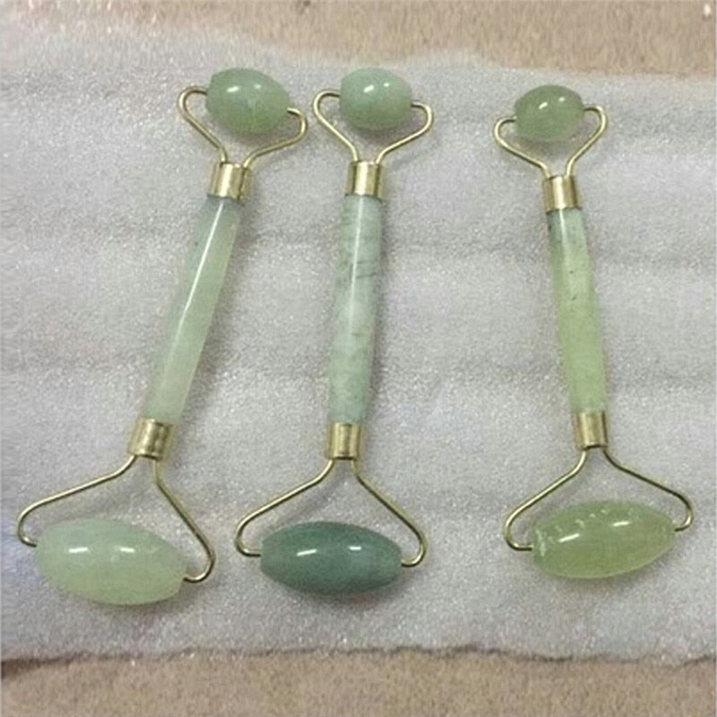 Portable Facial Massage Roller Natural Jade