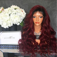 Thumbnail for Virgin Brazilian Burgundy Full Lace Wig