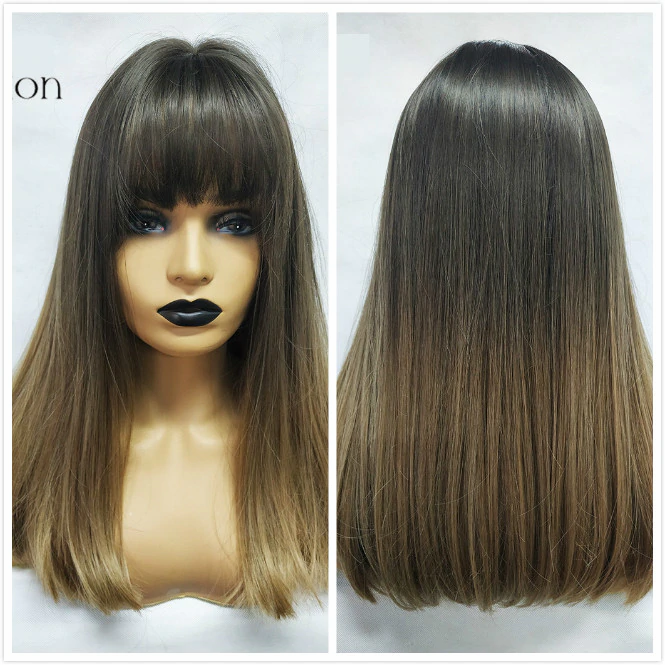 Layered Ombre Wigs With Bangs