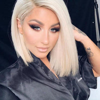 Thumbnail for Ombre Platinum Blonde Bob Indian Lace Front Human Hair Wig