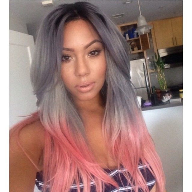 Peach Grey Extensions