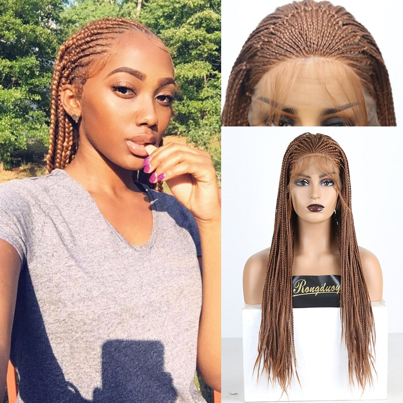 Long Ash Blonde Braided Box Braids Wig