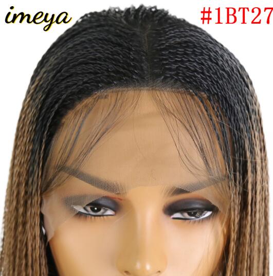 Black Heat Resistant Fiber Synthetic Hair Wigs 2x Twist Braids