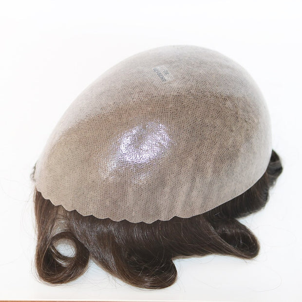 High Density 0.12-0.14mm Durable Skin Natural Human Hair Toupee