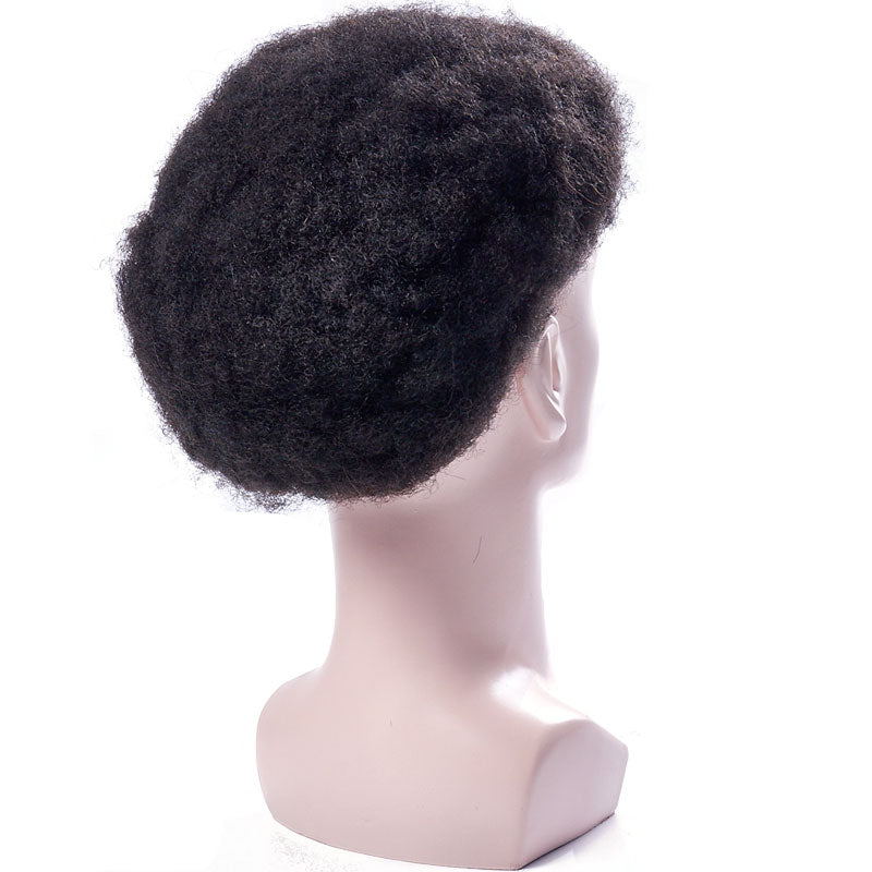 Mens Toupee Afro Kinky Curly Replacement Hair